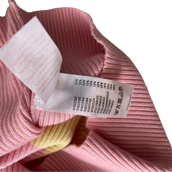 T.U Ribbed Color block Multicolor Top Cropped Pastel - Picture 8 of 9